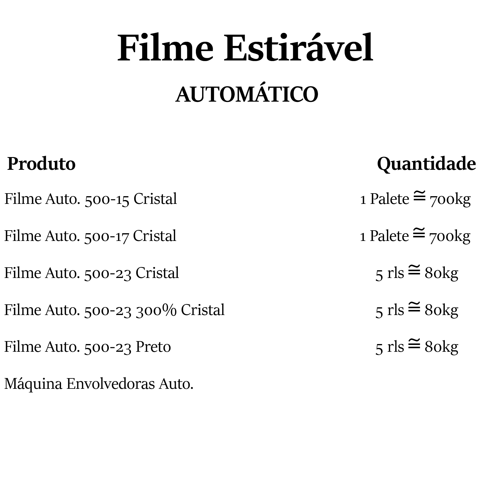 Automatic Stretch Film